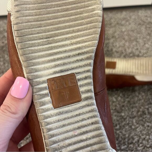 Frye MELANIE SLIP ON sneaker Cognac size 9 leather - Picture 13 of 14
